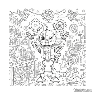 Clockwork Robot Juggling Gears
