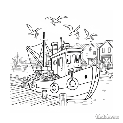 Fishing Trawler at Harbor