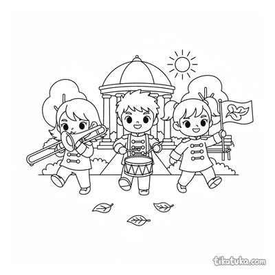 Kids Marching Band in Park