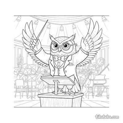 Conductor Owl on the Podium