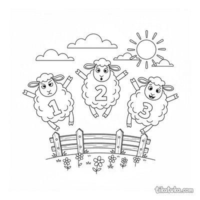 Sheep Jumping Over a Picket Fence