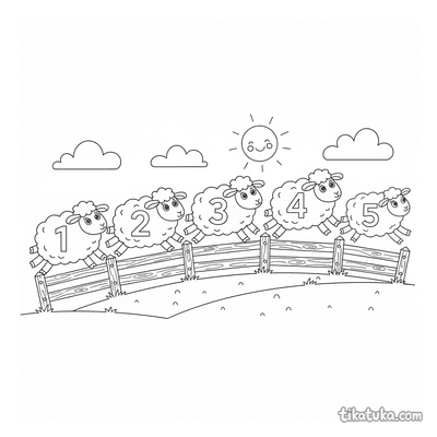 Sheep Jumping Over a Fence