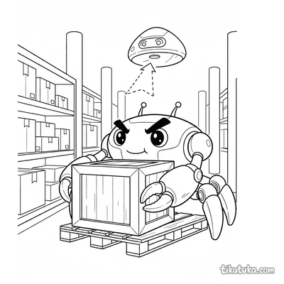 Crab Robot Lifting Crate
