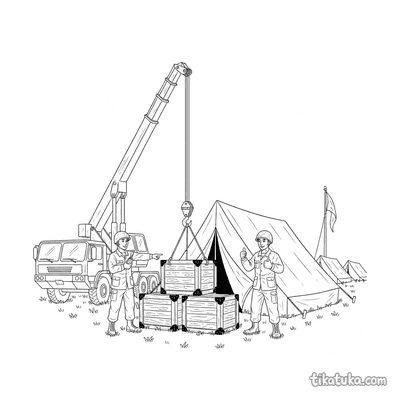 Crane Truck at HQ Camp