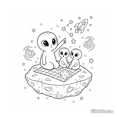 Alien Family Stargazing