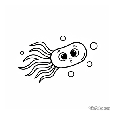 Cute Bacteria with Flagella