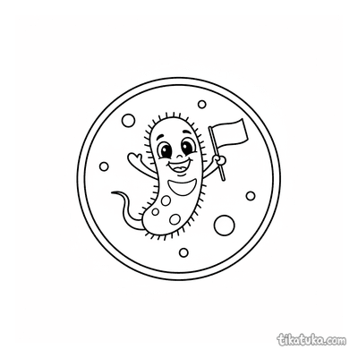 Happy Bacterium in Petri Dish