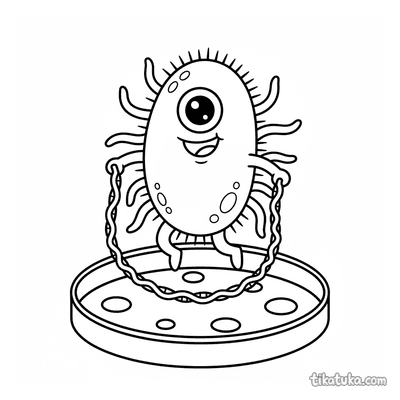 Bacterium with Flagella