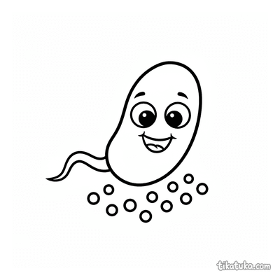 Cute Cartoon Bacterium