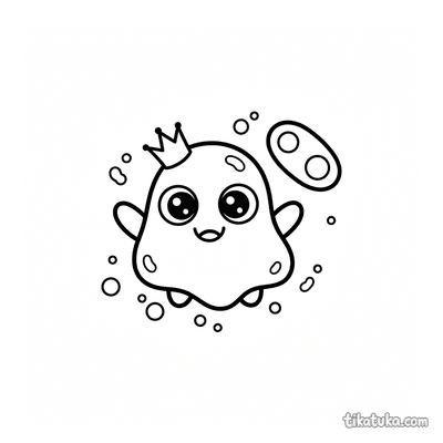 Cute Microbe with Crown