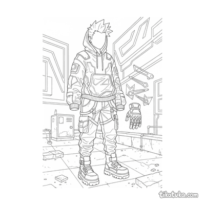 Cyberpunk Streetwear Flat Lay
