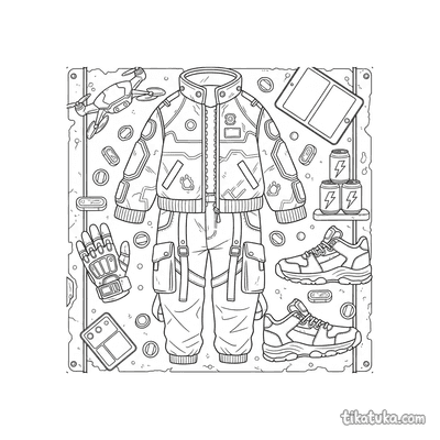 Cyberpunk Streetwear Flat Lay