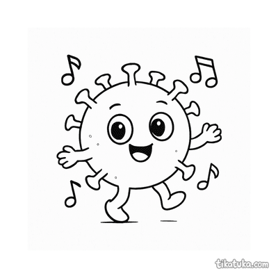 Dancing Virus with Spike Proteins