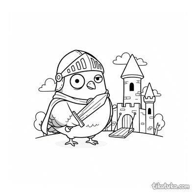 Derp Pigeon Knight at the Castle