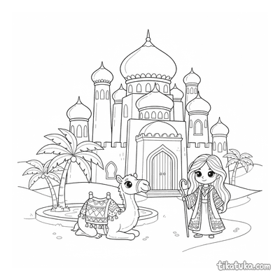 Desert Palace with Domed Towers