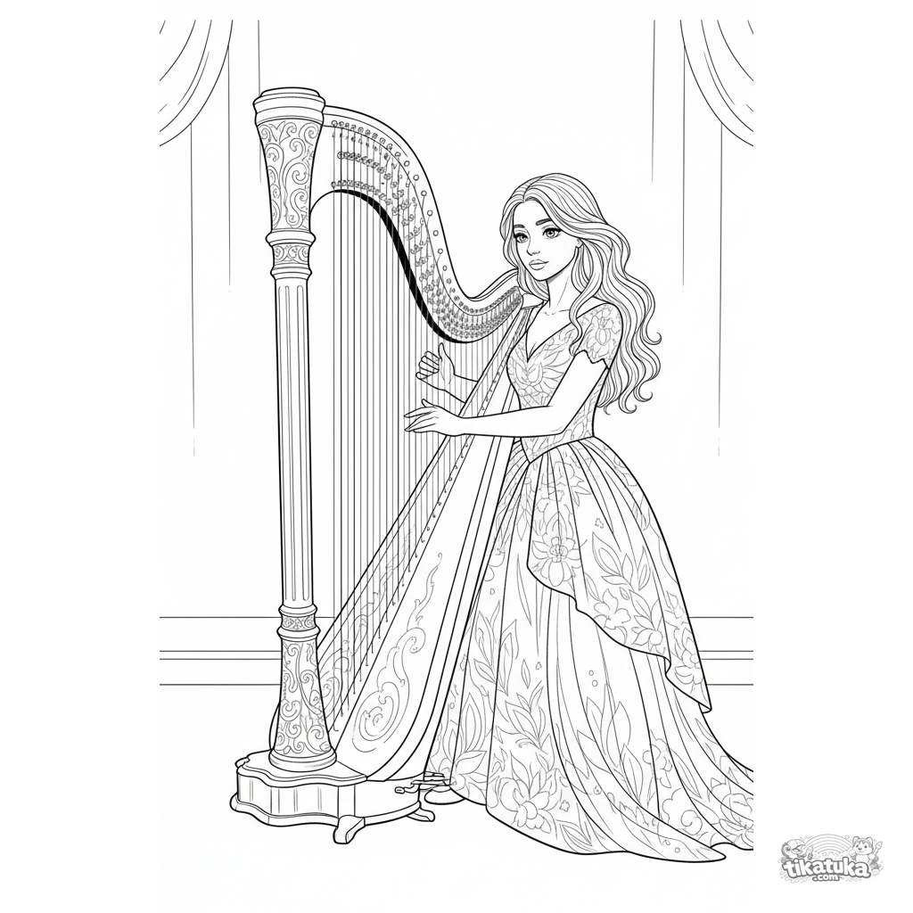 Concert Hall Harpist