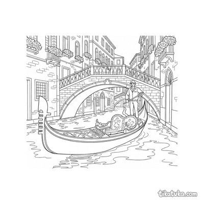Venetian Gondola Under Bridge