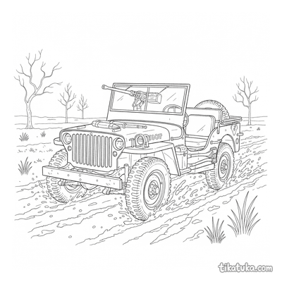 Army Jeep in a Field