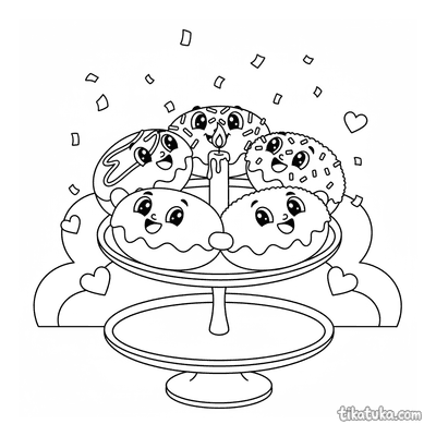 Donut Celebration Circle on Stand