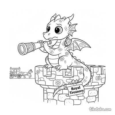 Dragon on Castle Battlement