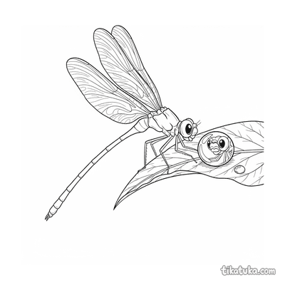 Dragonfly by a Dewdrop
