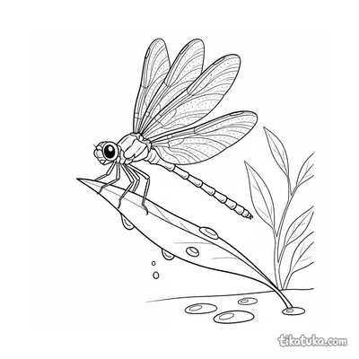 Dragonfly on a Leaf Tip