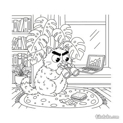 Spy Cat Behind Houseplant