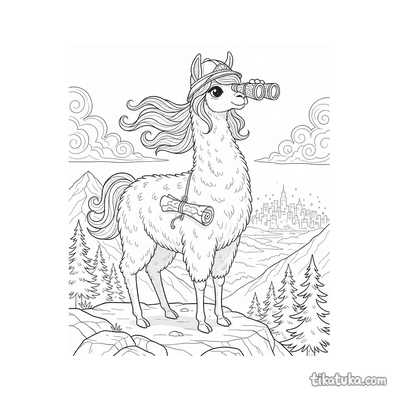 Dramatic Llama on a Mountain Outlook