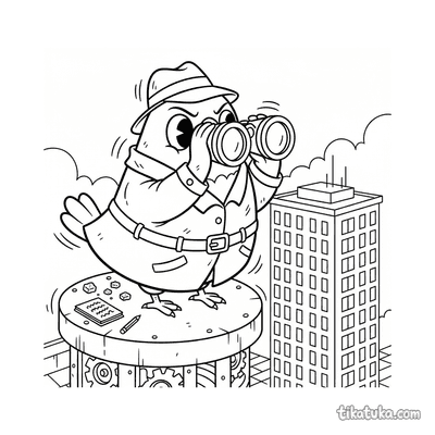 Dramatic Pigeon with Binoculars