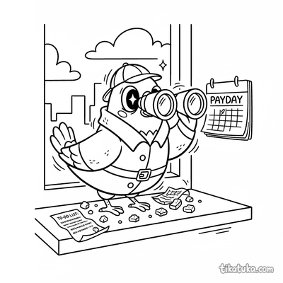 Dramatic Pigeon with Binoculars