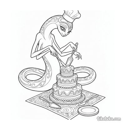 Elegant Monster Slicing Cake