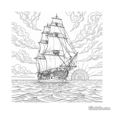 Tall Ship at Sunset