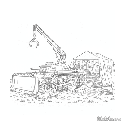 Engineer Tank under Repair