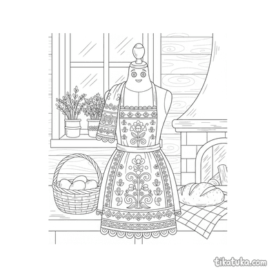 Folk Embroidery Apron on Mannequin