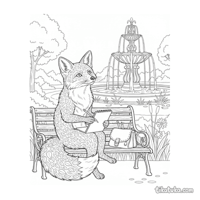 Fox Sketching a Landscape