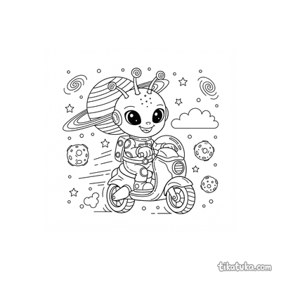 Alien on Space Scooter