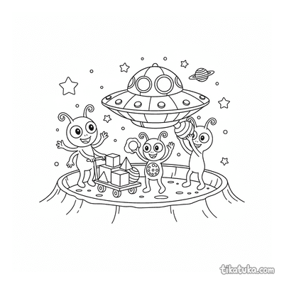 Aliens Unloading Their Saucer