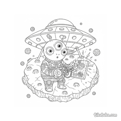 Alien Repairing Spaceship