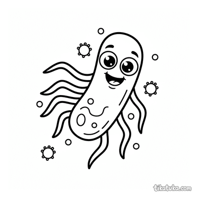 Friendly Bacterium with Flagella