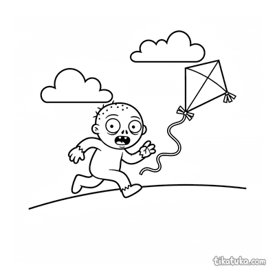 Zombie Flying a Kite