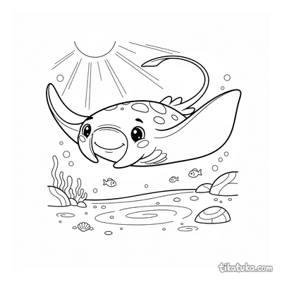 Manta Ray Over Sand