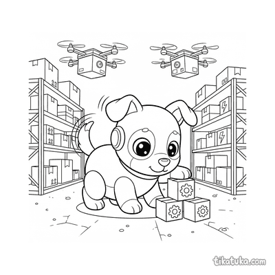 Robot Dog Sorting Boxes