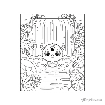 Three-Eyed Monster Behind Waterfall
