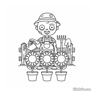 Friendly Zombie Watering Plants