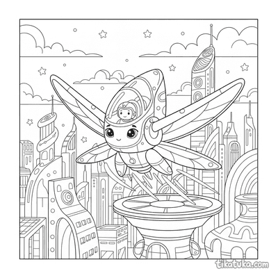 Futuristic Electric Winged Vehicle