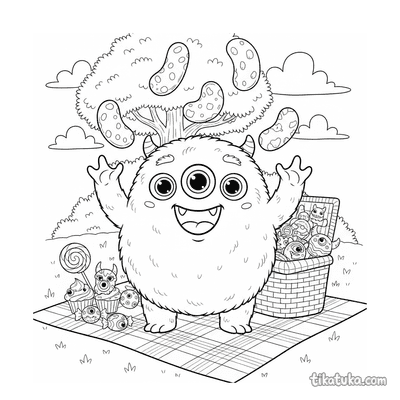 Fuzzy Monster Juggling Jelly Beans