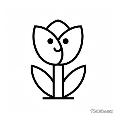 Geometric Tulip Flat Vector Icon