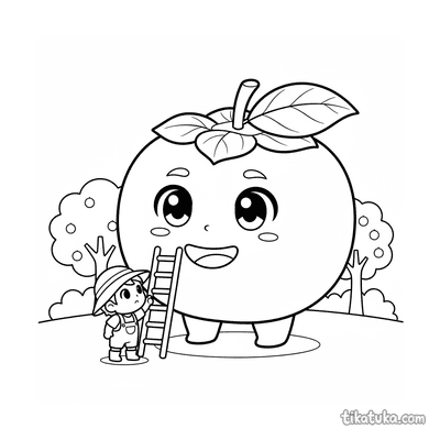 Giant Persimmon with Tiny Gardener