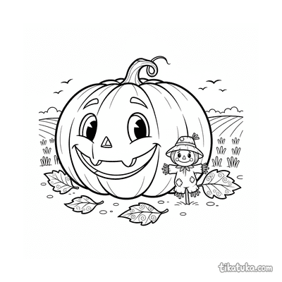 Giant Pumpkin and Scarecrow
