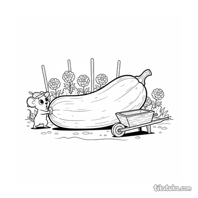 Giant Zucchini with Gardener Mouse